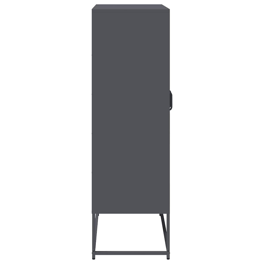 Hoge kast 68x39x123 cm staal antracietkleurig