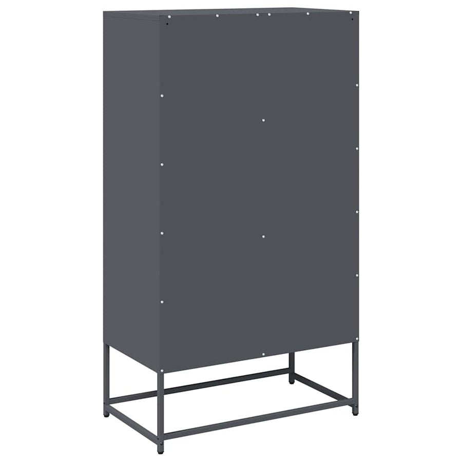 Hoge kast 68x39x123 cm staal antracietkleurig