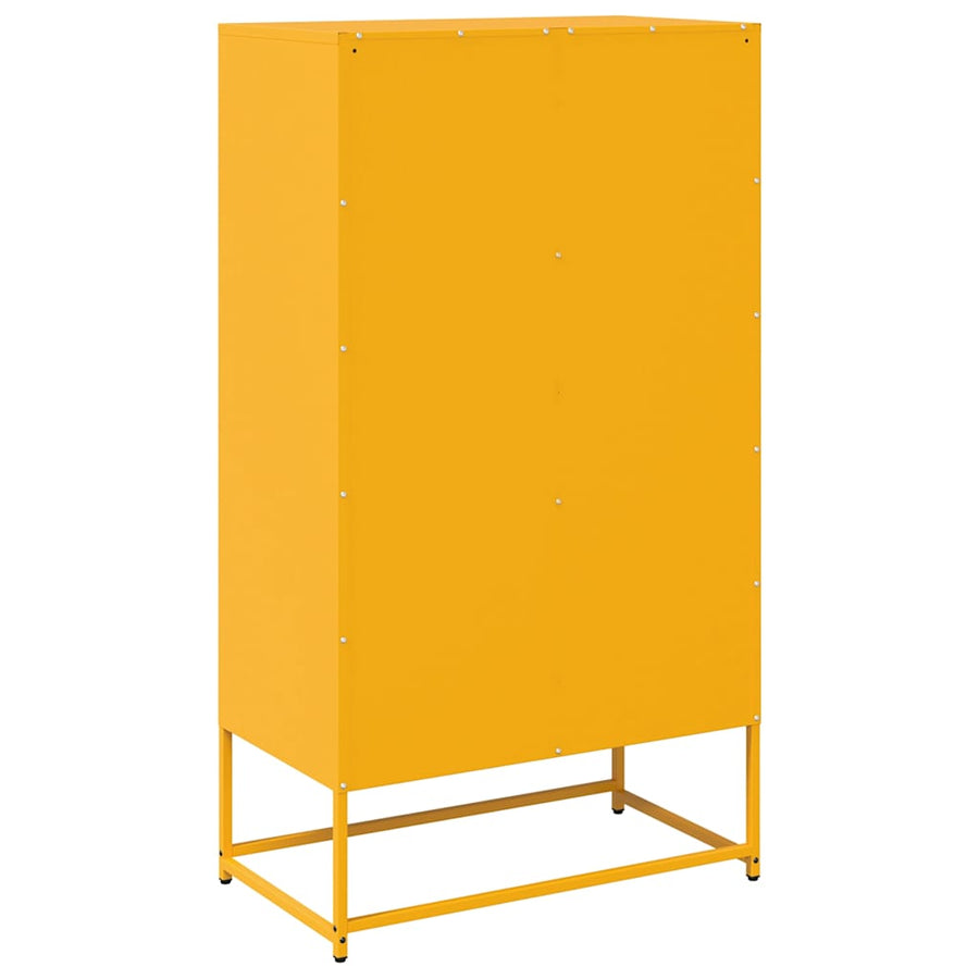 Hoge kast 68x39x123 cm staal mosterdgeel