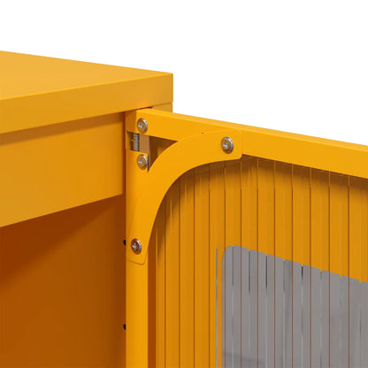 Hoge kast 68x39x123 cm staal mosterdgeel