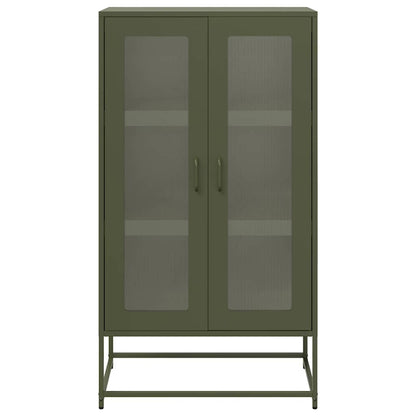 Hoge kast 68x39x123 cm staal olijfgroen