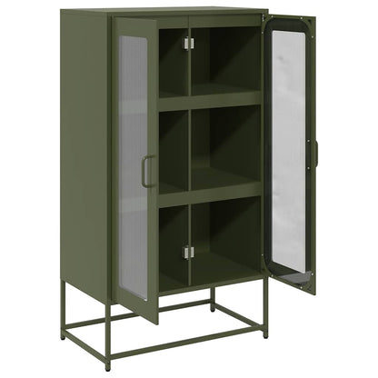Hoge kast 68x39x123 cm staal olijfgroen
