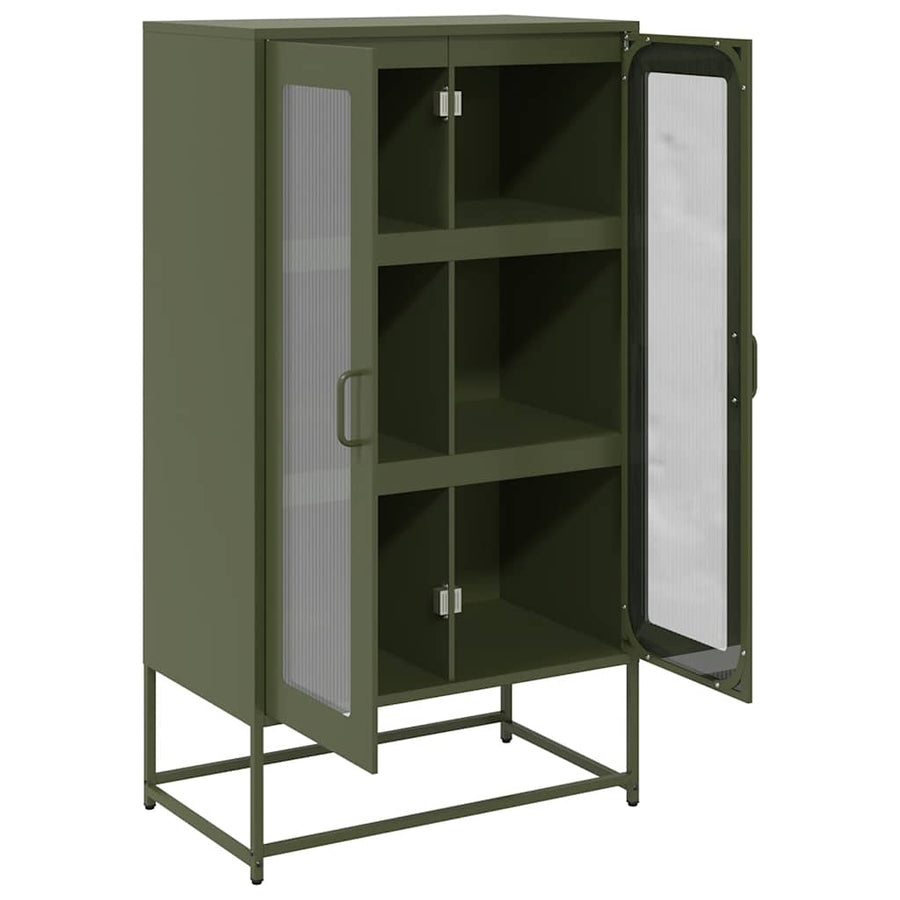 Hoge kast 68x39x123 cm staal olijfgroen