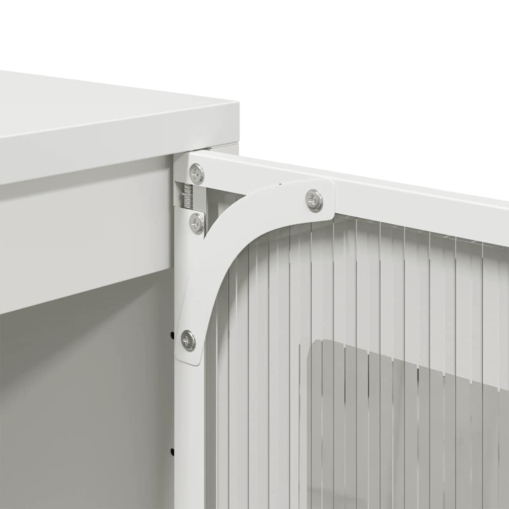 Hoge kast 68x39x123 cm staal wit