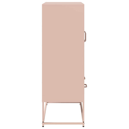 Hoge kast 68x39x111,5 cm staal roze