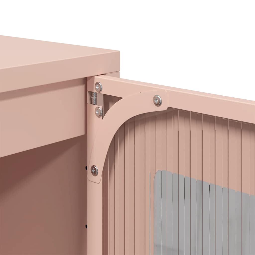 Hoge kast 68x39x111,5 cm staal roze