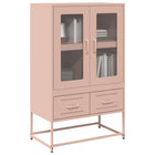 Hoge kast 68x39x111,5 cm staal roze wandmontage