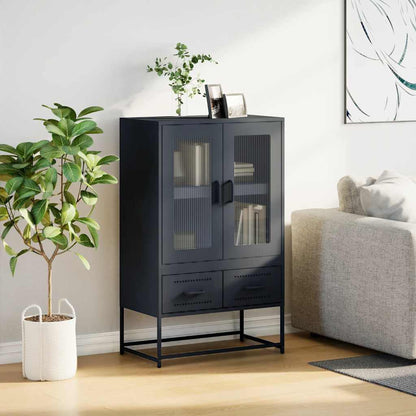 Hoge kast 68x39x111,5 cm staal antracietkleurig