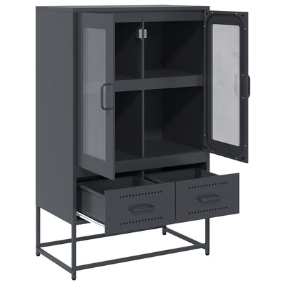 Hoge kast 68x39x111,5 cm staal antracietkleurig
