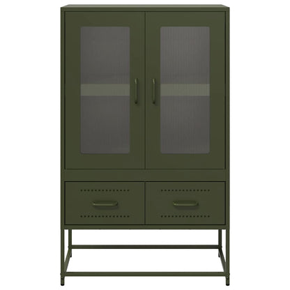 Hoge kast 68x39x111,5 cm staal olijfgroen
