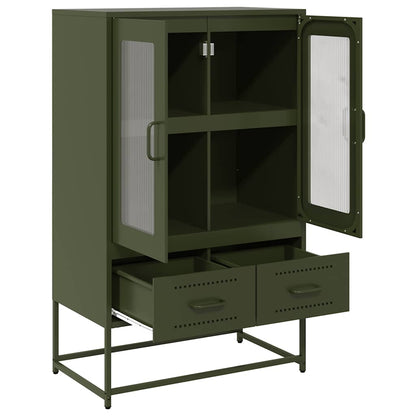 Hoge kast 68x39x111,5 cm staal olijfgroen