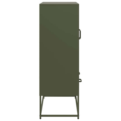 Hoge kast 68x39x111,5 cm staal olijfgroen