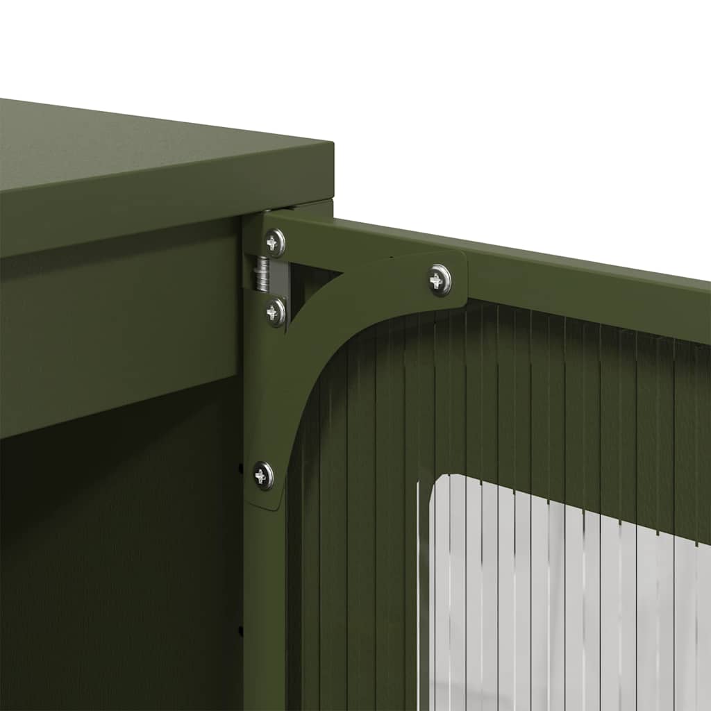 Hoge kast 68x39x111,5 cm staal olijfgroen