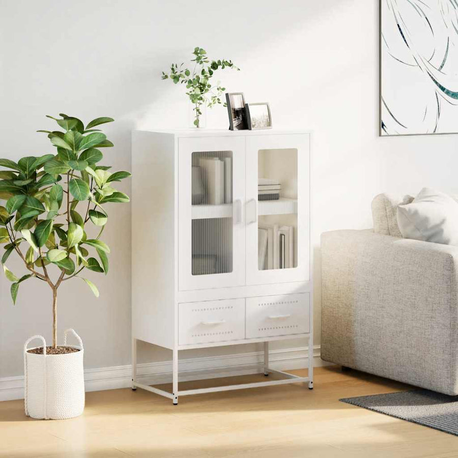 Hoge kast 68x39x111,5 cm staal wit