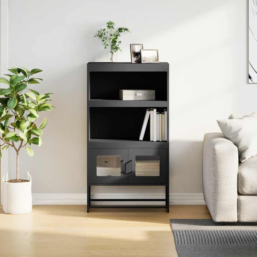 Hoge kast 68x39x123 cm staal zwart