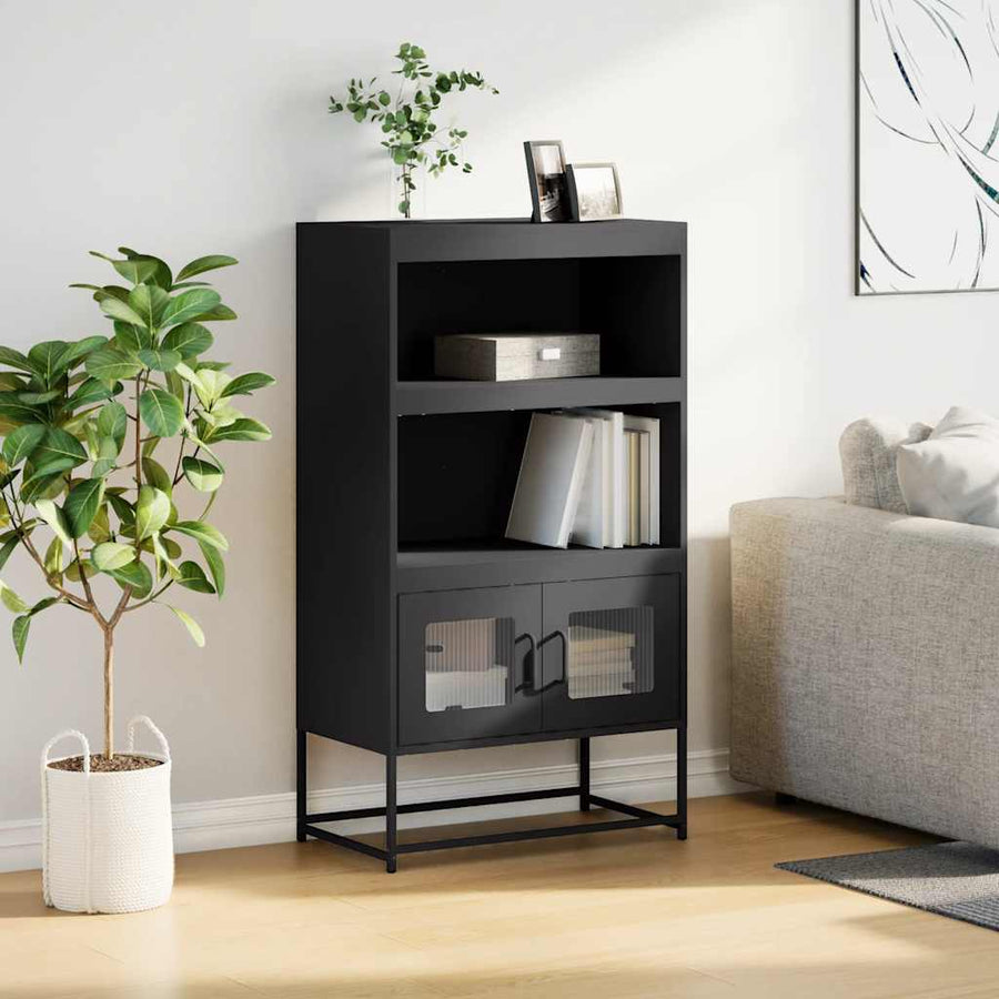 Hoge kast 68x39x123 cm staal zwart