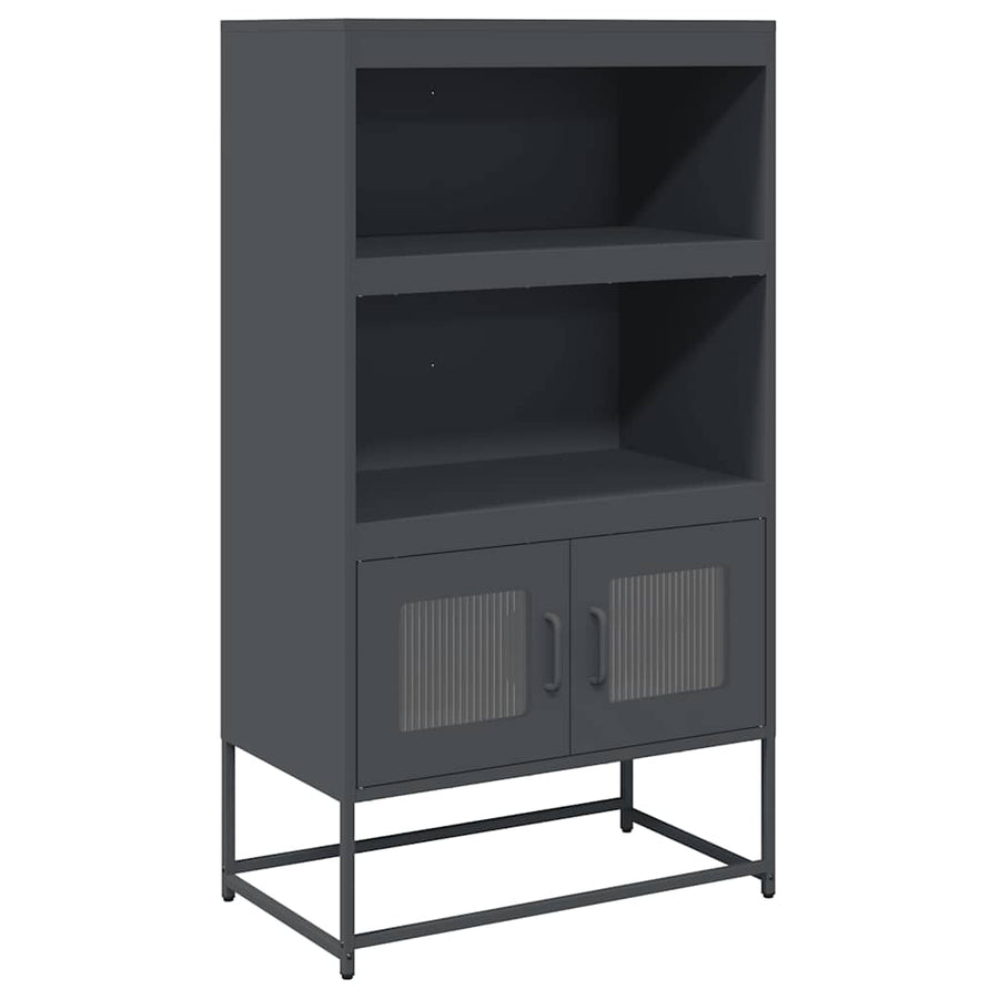 Hoge kast 68x39x123 cm staal antracietkleurig