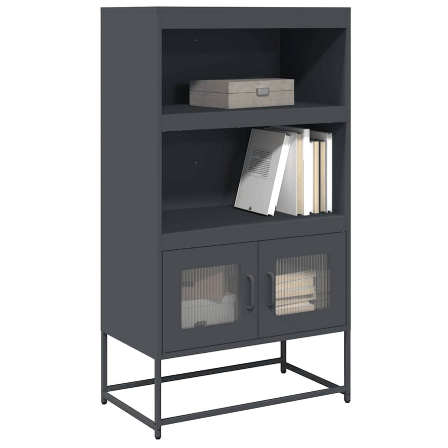 Hoge kast 68x39x123 cm staal antracietkleurig