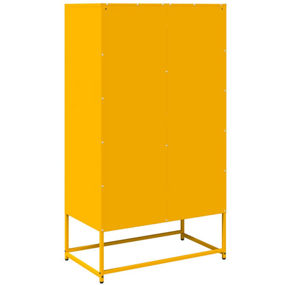 Hoge kast 68x39x123 cm staal mosterdgeel