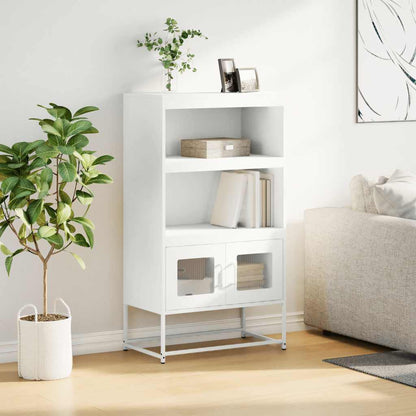 Hoge kast 68x39x123 cm staal wit