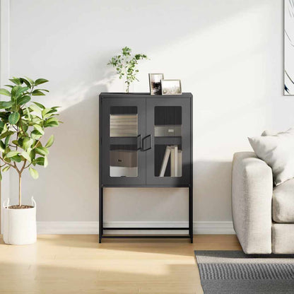 Hoge kast 68x39x107 cm staal zwart