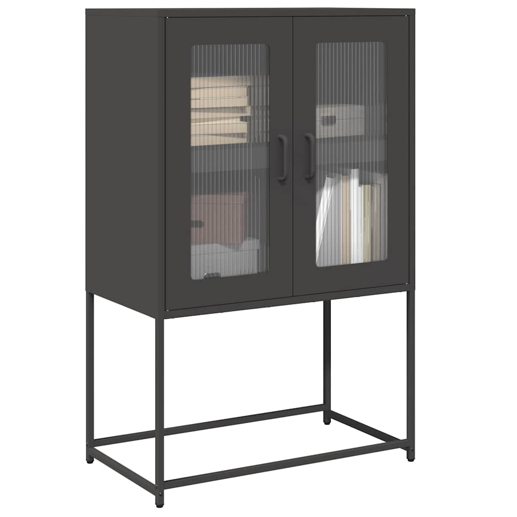Hoge kast 68x39x107 cm staal zwart
