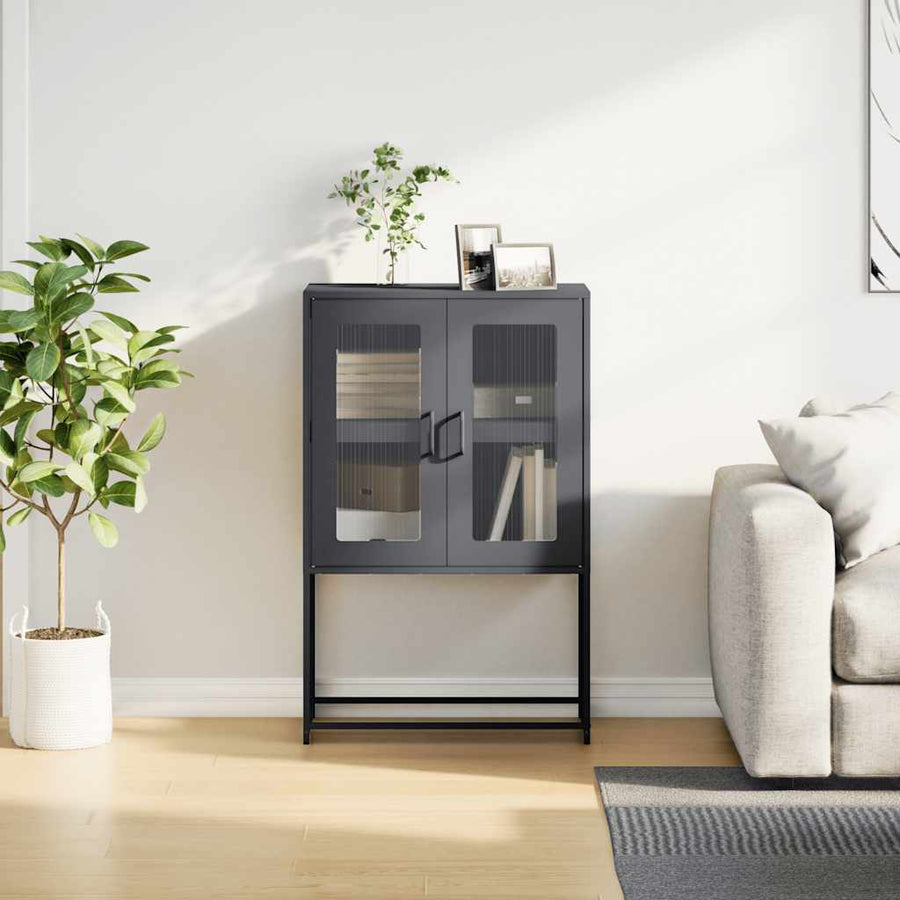 Hoge kast 68x39x107 cm staal antracietkleurig
