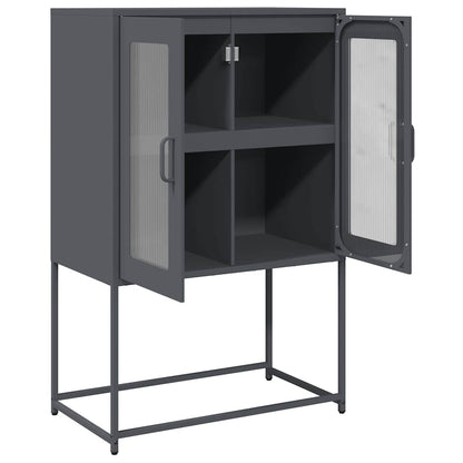Hoge kast 68x39x107 cm staal antracietkleurig