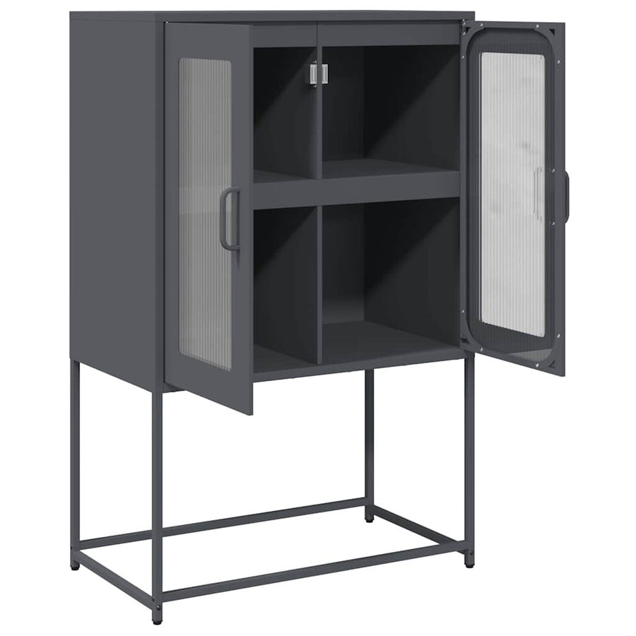 Hoge kast 68x39x107 cm staal antracietkleurig
