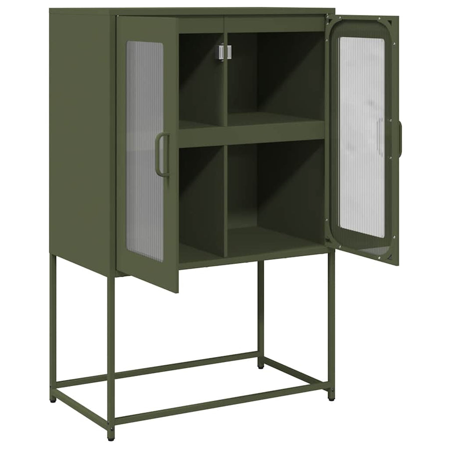 Hoge kast 68x39x107 cm staal olijfgroen