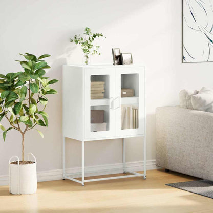 Hoge kast 68x39x107 cm staal wit