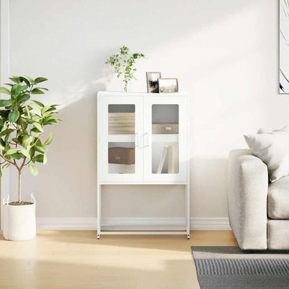 Hoge kast 68x39x107 cm staal wit