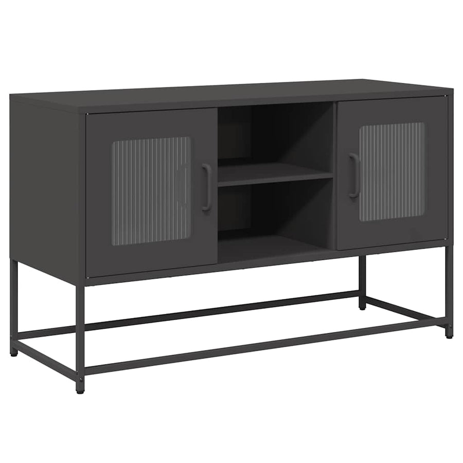 Tv-meubel 100,5x39x60,5 cm staal zwart