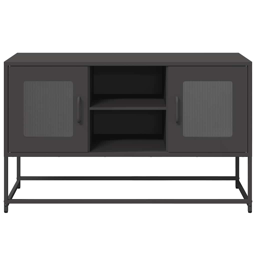 Tv-meubel 100,5x39x60,5 cm staal zwart