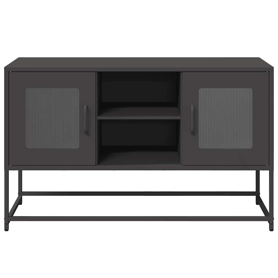 Tv-meubel 100,5x39x60,5 cm staal zwart