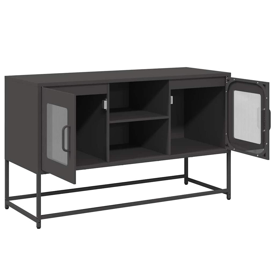 Tv-meubel 100,5x39x60,5 cm staal zwart