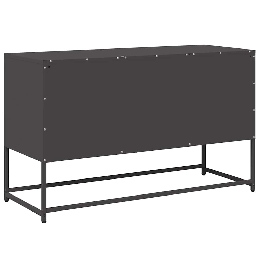 Tv-meubel 100,5x39x60,5 cm staal zwart