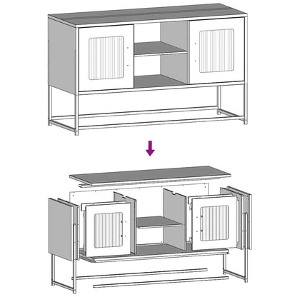 Tv-meubel 100,5x39x60,5 cm staal zwart