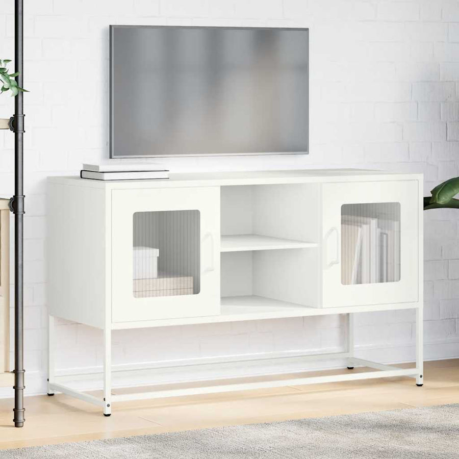 Tv-meubel 100,5x39x60,5 cm staal wit