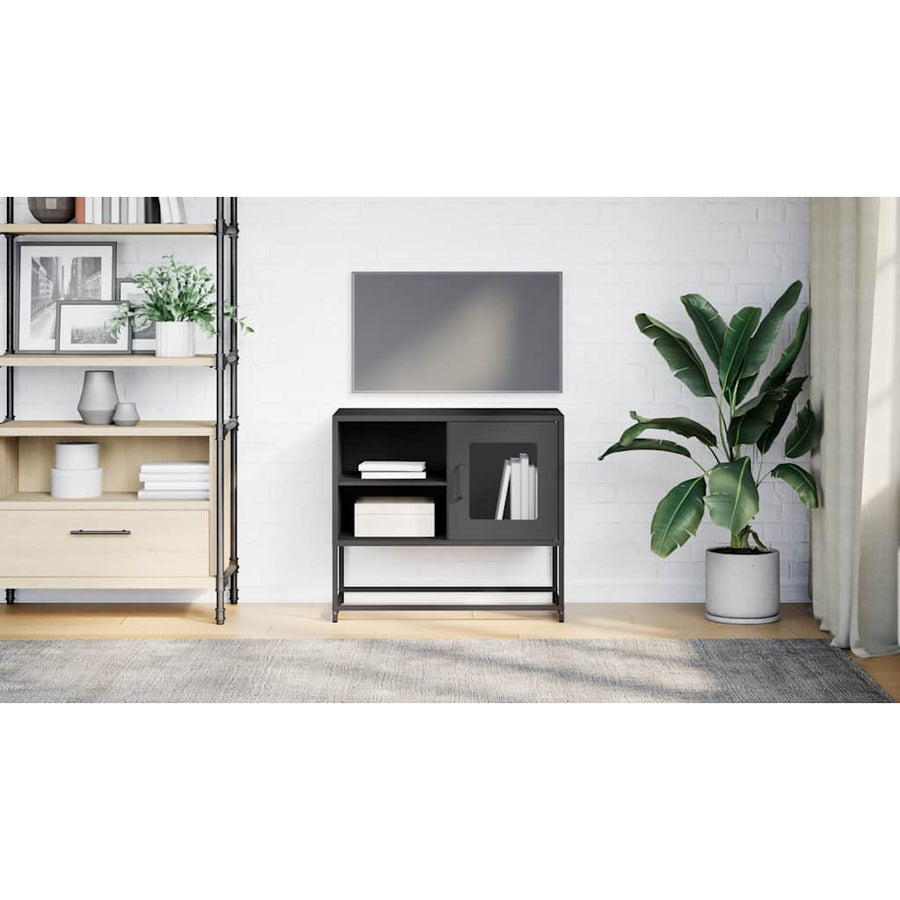 Tv-meubel 68x39x60,5 cm staal zwart