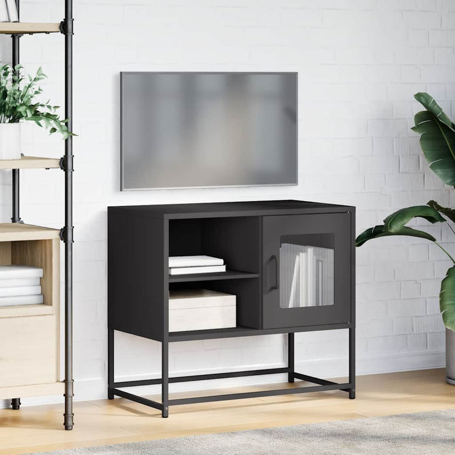 Tv-meubel 68x39x60,5 cm staal zwart