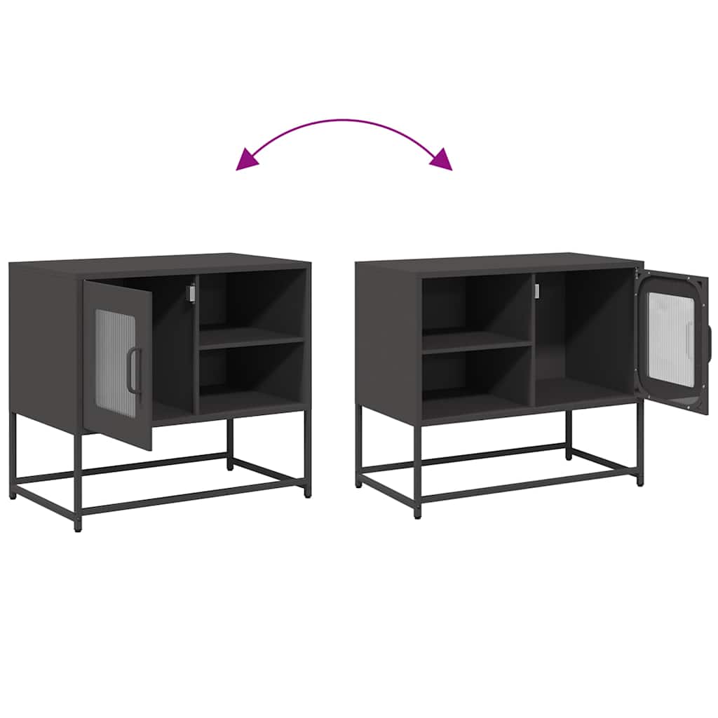 Tv-meubel 68x39x60,5 cm staal zwart