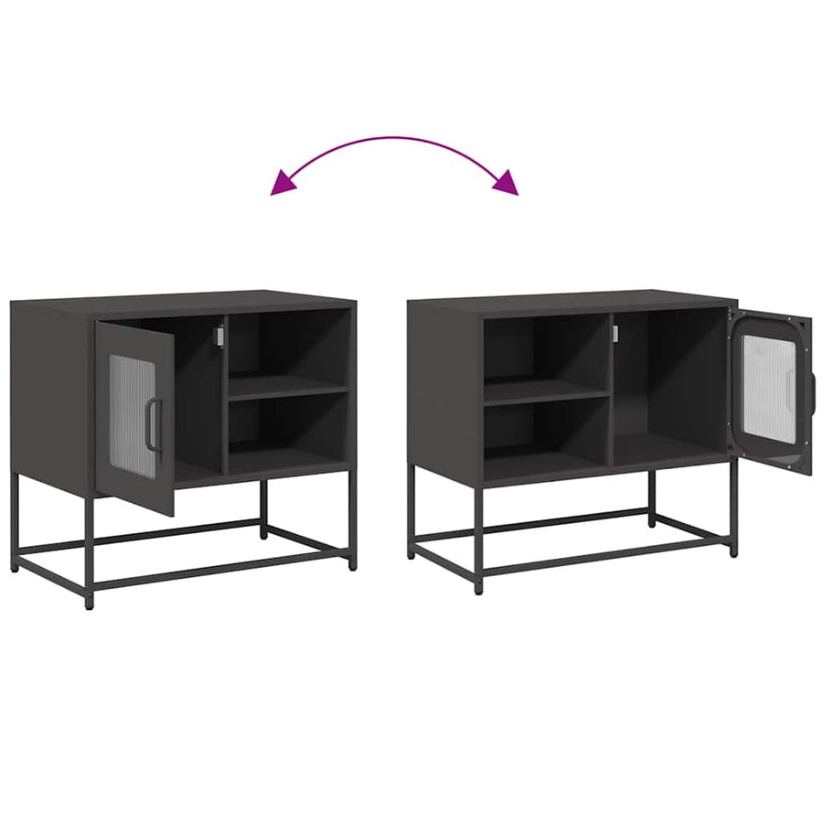 Tv-meubel 68x39x60,5 cm staal zwart