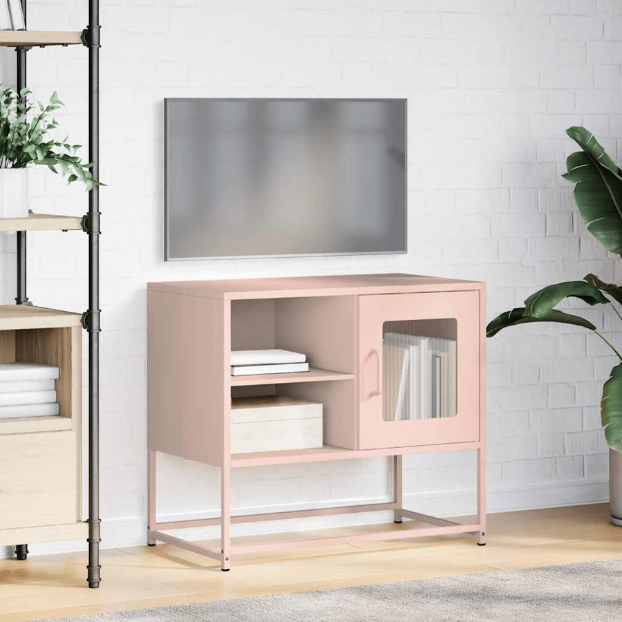 Tv-meubel 68x39x60,5 cm staal roze
