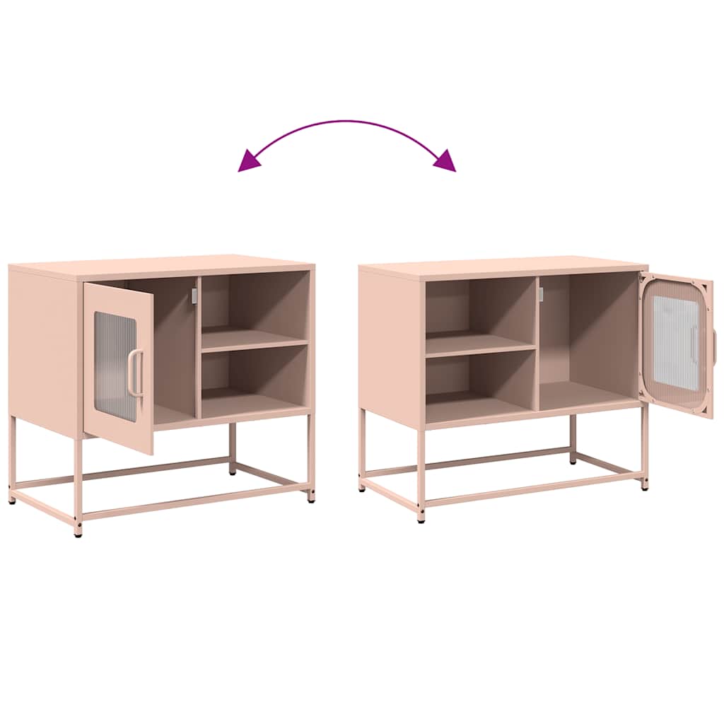 Tv-meubel 68x39x60,5 cm staal roze