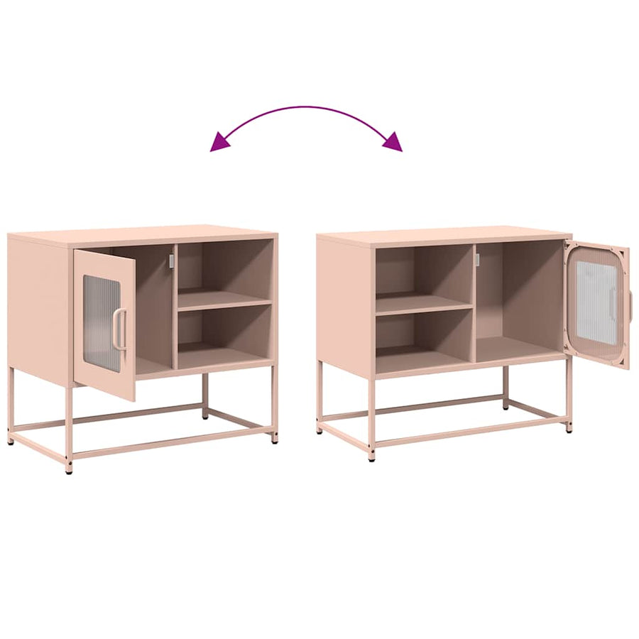 Tv-meubel 68x39x60,5 cm staal roze