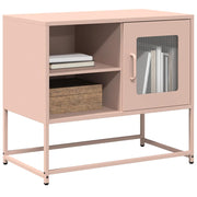 Tv-meubel 68x39x60,5 cm staal roze wandmontage