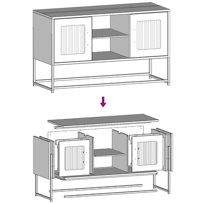 Tv-meubel 68x39x60,5 cm staal antracietkleurig