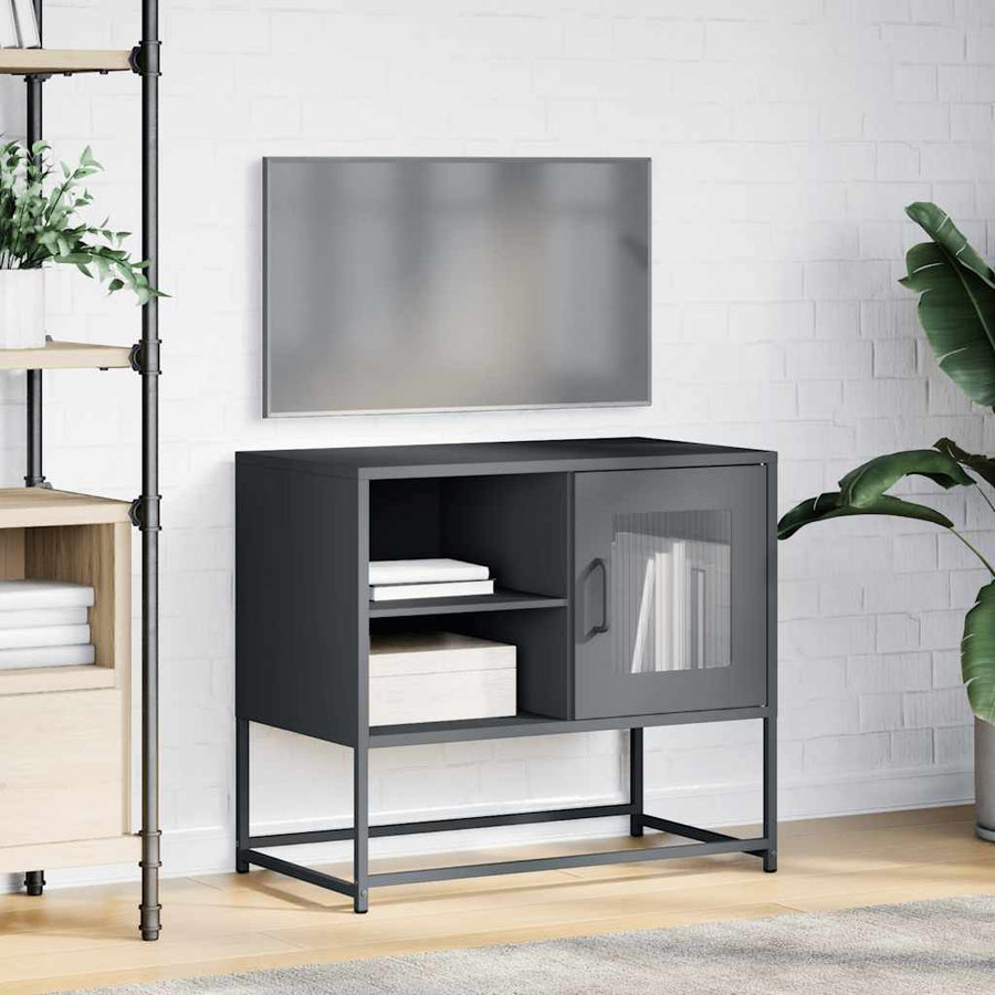 Tv-meubel 68x39x60,5 cm staal antracietkleurig