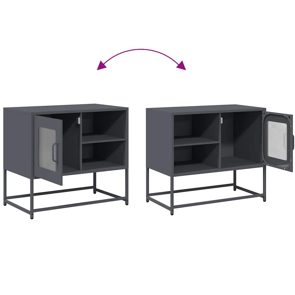 Tv-meubel 68x39x60,5 cm staal antracietkleurig